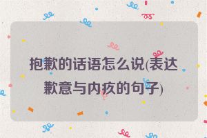 抱歉的话语怎么说(表达歉意与内疚的句子)