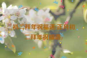 初二拜年祝福语(正月初二拜年祝福语)