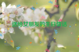送给女朋友的生日情话