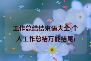 工作总结结束语大全(个人工作总结万能结尾)