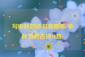 写中秋的诗句有哪些(中秋节的古诗10首)