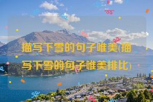 描写下雪的句子唯美(描写下雪的句子唯美排比)