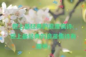 世上最经典的浪漫情诗(世上最经典的浪漫情诗有哪些)