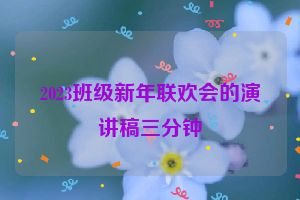 2023班级新年联欢会的演讲稿三分钟