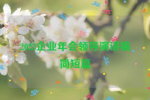 2023企业年会领导演讲稿简短篇