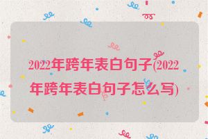 2022年跨年表白句子(2022年跨年表白句子怎么写)