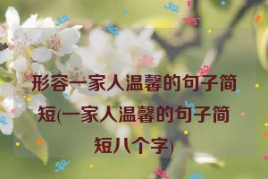 形容一家人温馨的句子简短(一家人温馨的句子简短八个字)