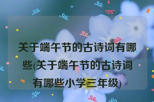 关于端午节的古诗词有哪些(关于端午节的古诗词有哪些小学三年级)