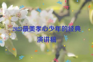 2023最美孝心少年的经典演讲稿