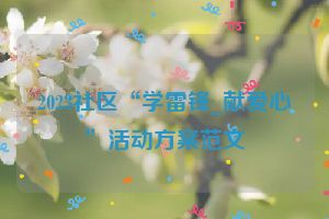 2023社区“学雷锋_献爱心”活动方案范文