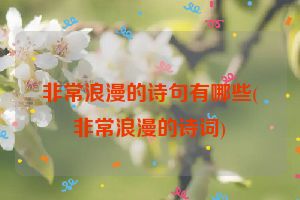 非常浪漫的诗句有哪些(非常浪漫的诗词)
