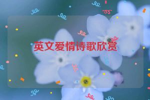 英文爱情诗歌欣赏