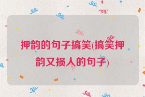 押韵的句子搞笑(搞笑押韵又损人的句子)
