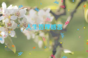 人生哲理感言