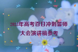 2023年高考百日冲刺誓师大会演讲稿参考