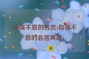 自强不息的名言(自强不息的名言典故)