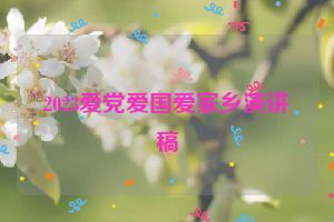 2023爱党爱国爱家乡演讲稿