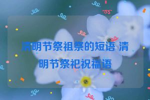 清明节祭祖祭的短语 清明节祭祀祝福语