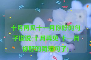 十月再见十一月你好的句子说说(十月再见 十一月你好的简短句子)