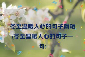 冬至温暖人心的句子简短(冬至温暖人心的句子一句)