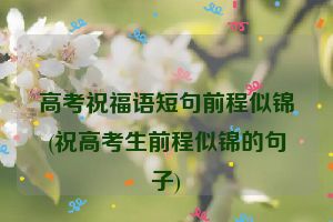 高考祝福语短句前程似锦(祝高考生前程似锦的句子)