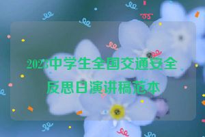 2023中学生全国交通安全反思日演讲稿范本