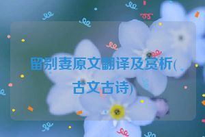 留别妻原文翻译及赏析(古文古诗)