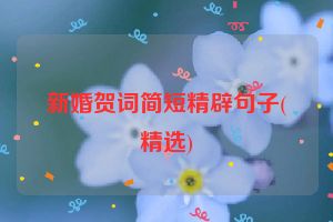 新婚贺词简短精辟句子(精选)
