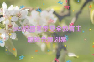 2023校园冬季安全教育主题班会策划案
