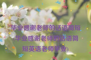 毕业感谢老师的话语简短(毕业感谢老师的话语简短英语老师毕业)