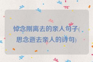 悼念刚离去的亲人句子(思念逝去亲人的诗句)