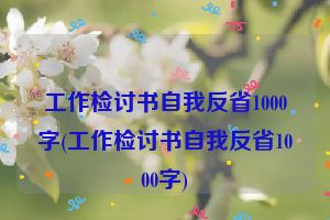 工作检讨书自我反省1000字(工作检讨书自我反省1000字)