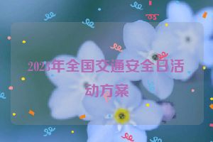 2023年全国交通安全日活动方案