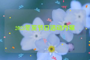 2023冬至节日活动方案