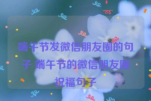 端午节发微信朋友圈的句子 端午节的微信朋友圈祝福句子