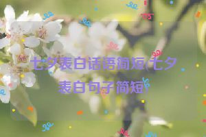 七夕表白话语简短(七夕表白句子简短)