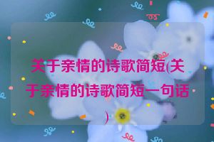 关于亲情的诗歌简短(关于亲情的诗歌简短一句话)