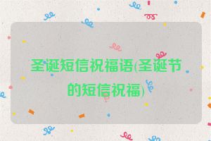 圣诞短信祝福语(圣诞节的短信祝福)