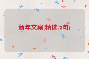 新年文案(精选78句)