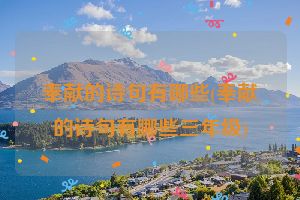 奉献的诗句有哪些(奉献的诗句有哪些三年级)