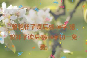 骆驼祥子读后感600字(骆驼祥子读后感600字初一免费)