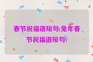 春节祝福语短句(兔年春节祝福语短句)