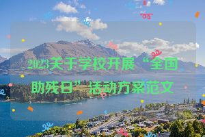 2023关于学校开展“全国助残日”活动方案范文