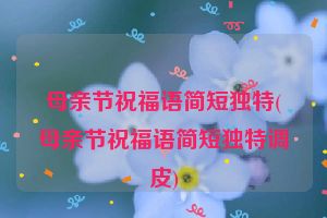母亲节祝福语简短独特(母亲节祝福语简短独特调皮)