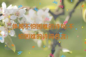 体现不怕困难的诗句(不怕困难的诗词名言)