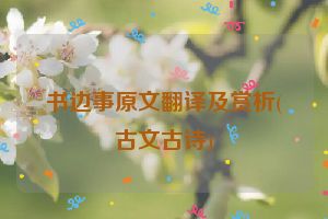 书边事原文翻译及赏析(古文古诗)