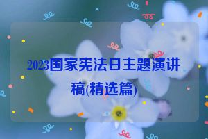 2023国家宪法日主题演讲稿(精选篇)