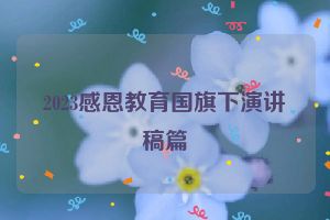 2023感恩教育国旗下演讲稿篇