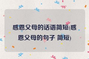 感恩父母的话语简短(感恩父母的句子 简短)
