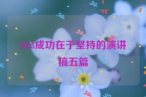 2023成功在于坚持的演讲稿五篇
